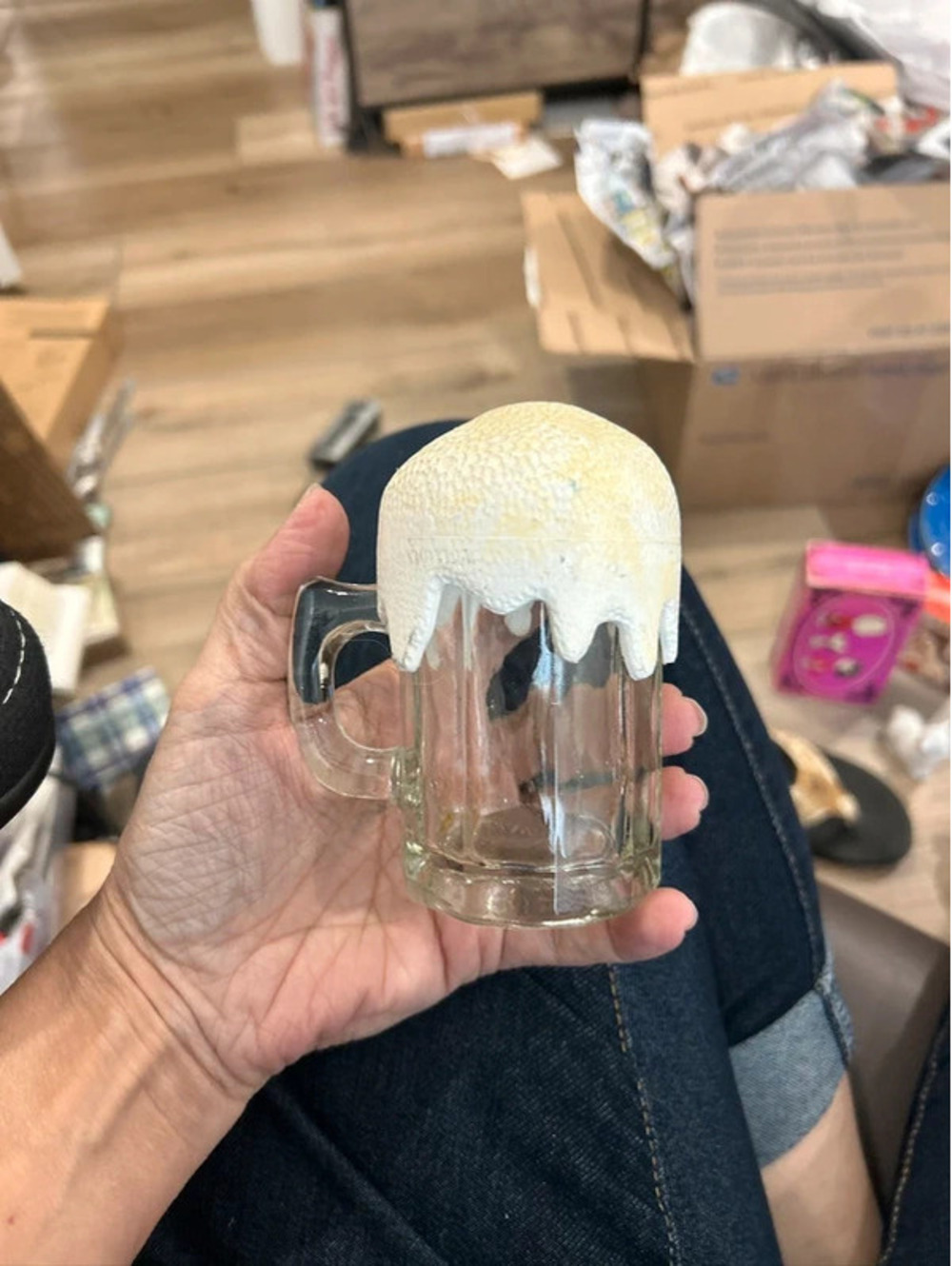 Vintage Avon 4 oz. On Tap Wild Country Aftershave Beer Mug Foam Cap Empty